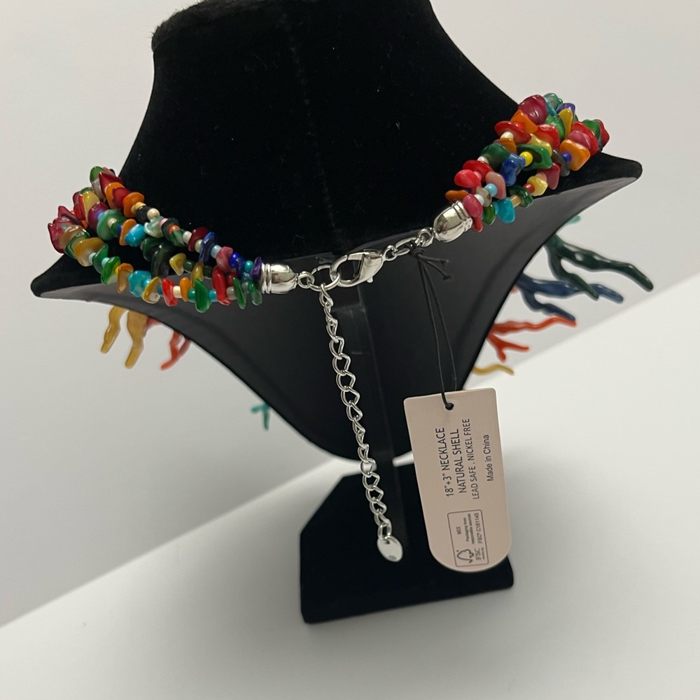 NWT ⚜️♥️⚜️ Piper K Multicolor Coral Statement Necklace - Picture 10 of 16